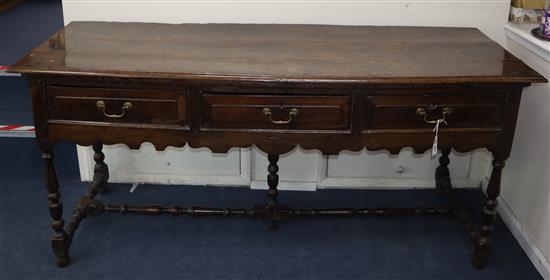 A James II oak dresser, W.184cm